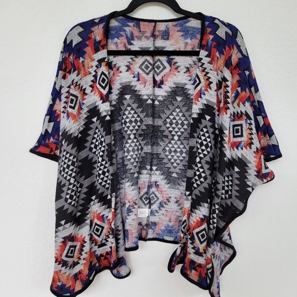 Self Esteem | Aztec Print Lightweight Open Front Cardigan/Wrap Sz OS - Picture 1 of 7